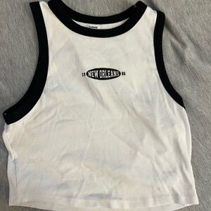 Garage Black and White Crop Top